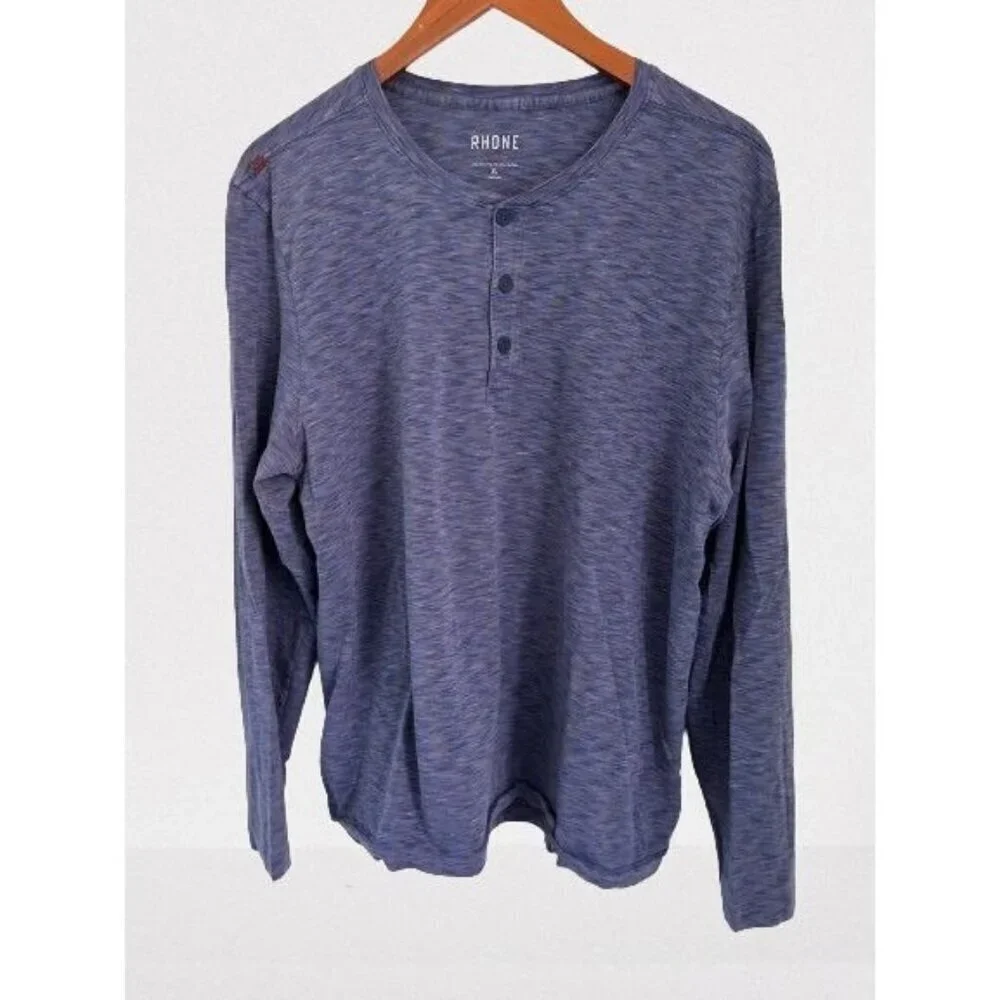 RHONE Athletic Henley Purple Jersey Long Sleeve Size XLarge